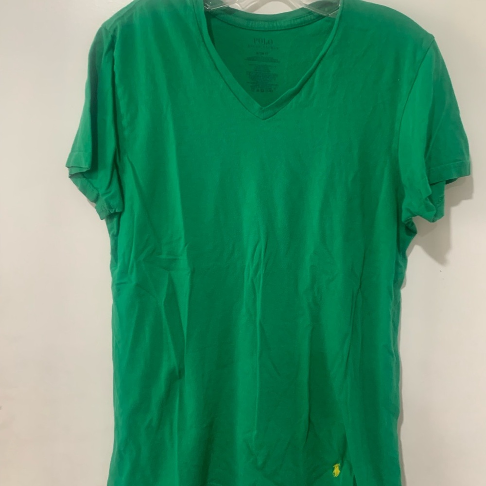 Green V-Neck Boys Shirt- Small